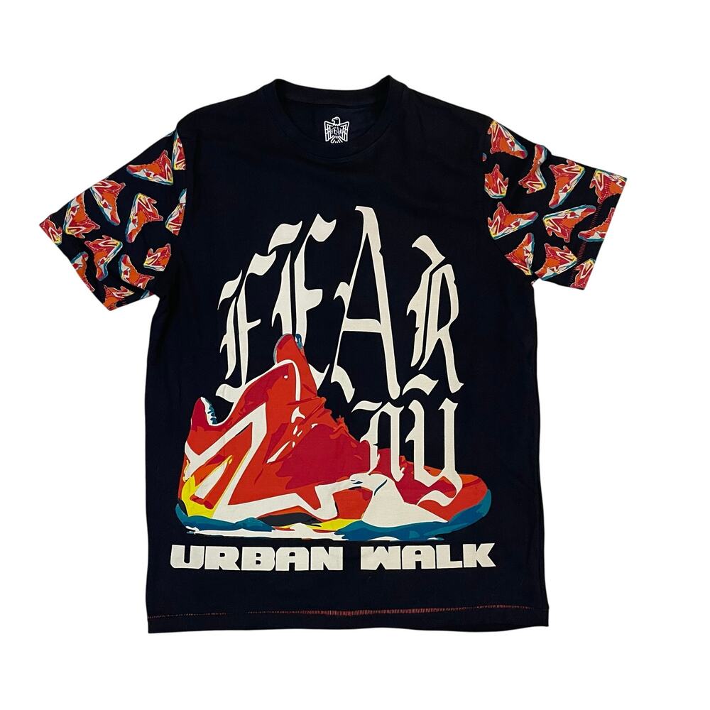 Fear NY Urban Walk T Shirt Mens S Black Pizza Graphic Streetwear Tee NWT